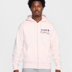 Nike Club Men’s Full-Zip Fleece Hoodie Soft Pink Size XL HV4614-640